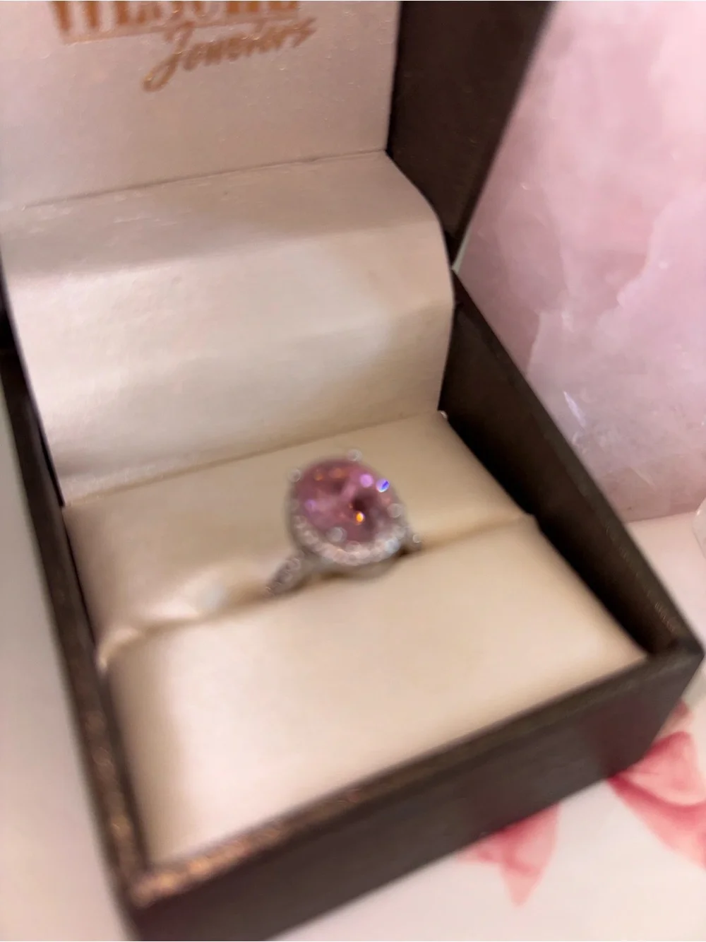 Wesc Pink Halo Silver Ring